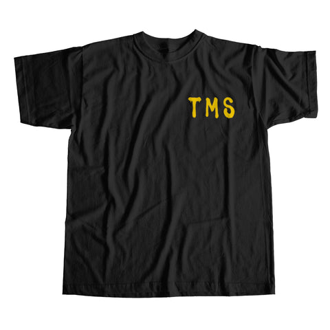 TMS Face - (Tecs, Macs & Shotguns) Yellow Paint (Black) T-Shirt